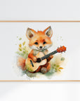 Strummin’ Sweet Fox Wall Print