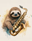 Saxophone Sloth Wall Print