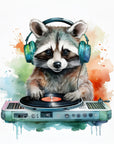 DJ Raccoon Wall Print