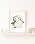 Snow Much Fun Penguin Wall Print