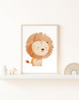 Safari Sleepy Lion Wall Print