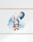 Astronaut Bunny Wall Print
