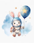 Astronaut Bunny Wall Print