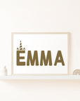 Custom Unicorn Name Wall Print