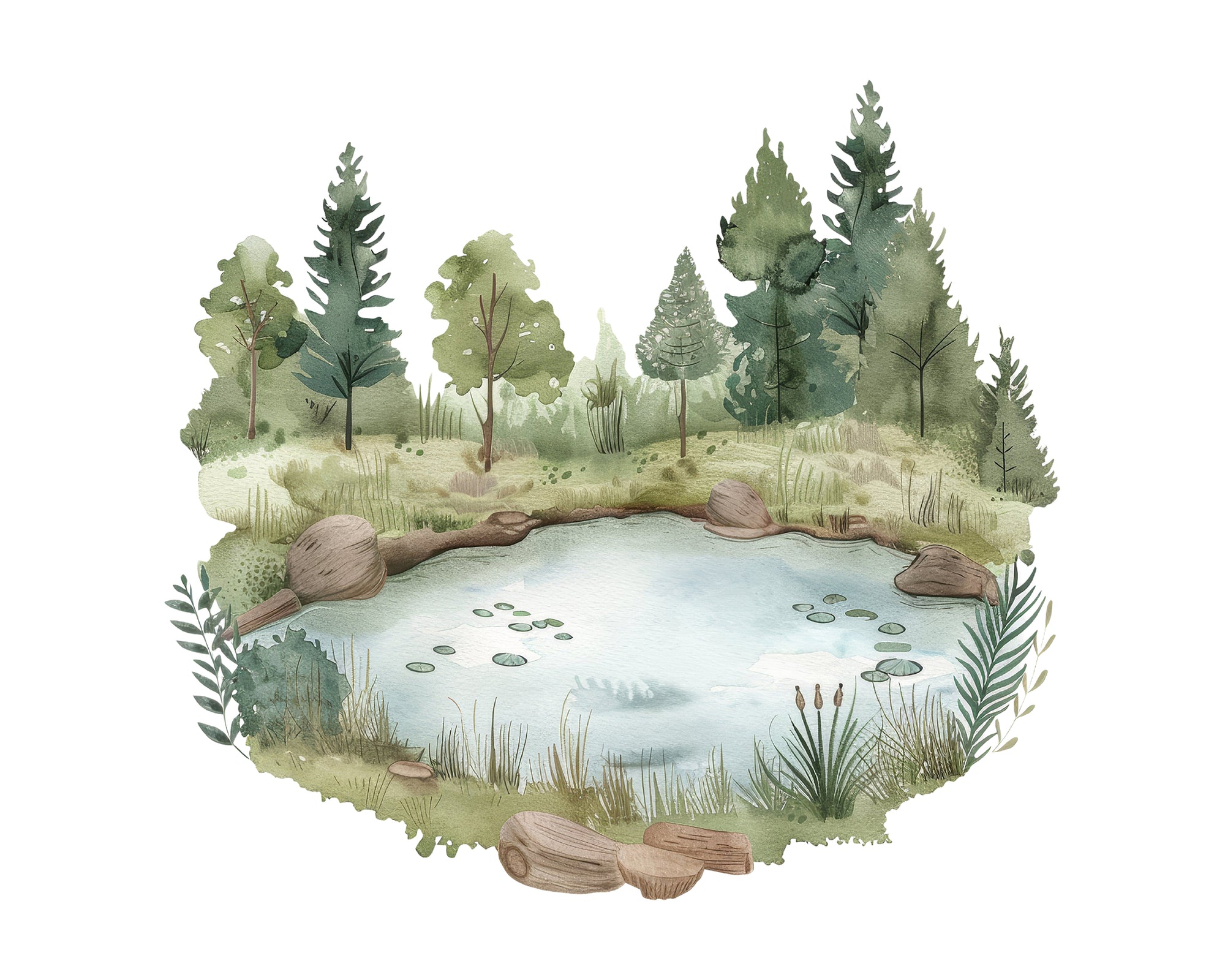 Forest Pond Wall Print
