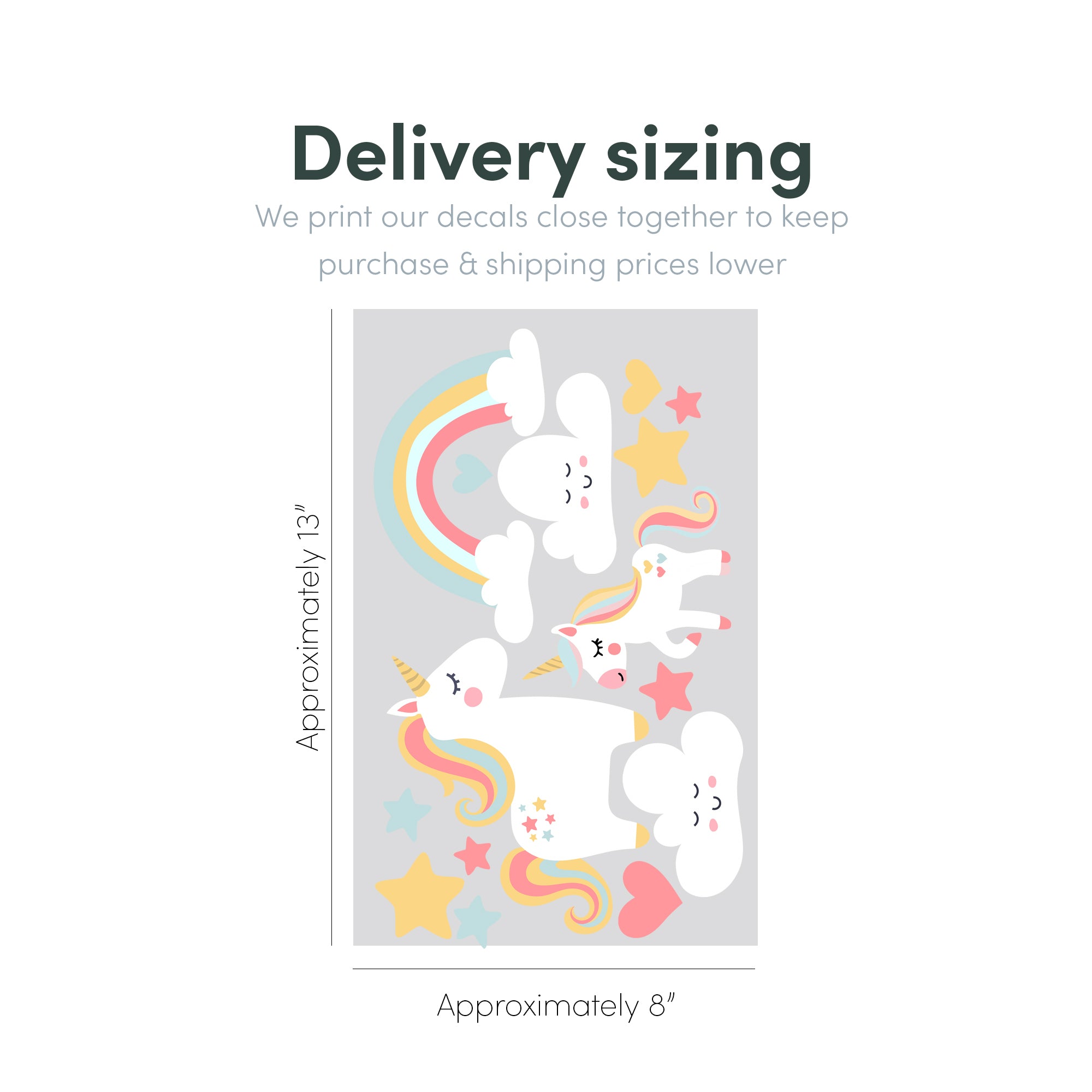 Magical Unicorns and Rainbows Decals