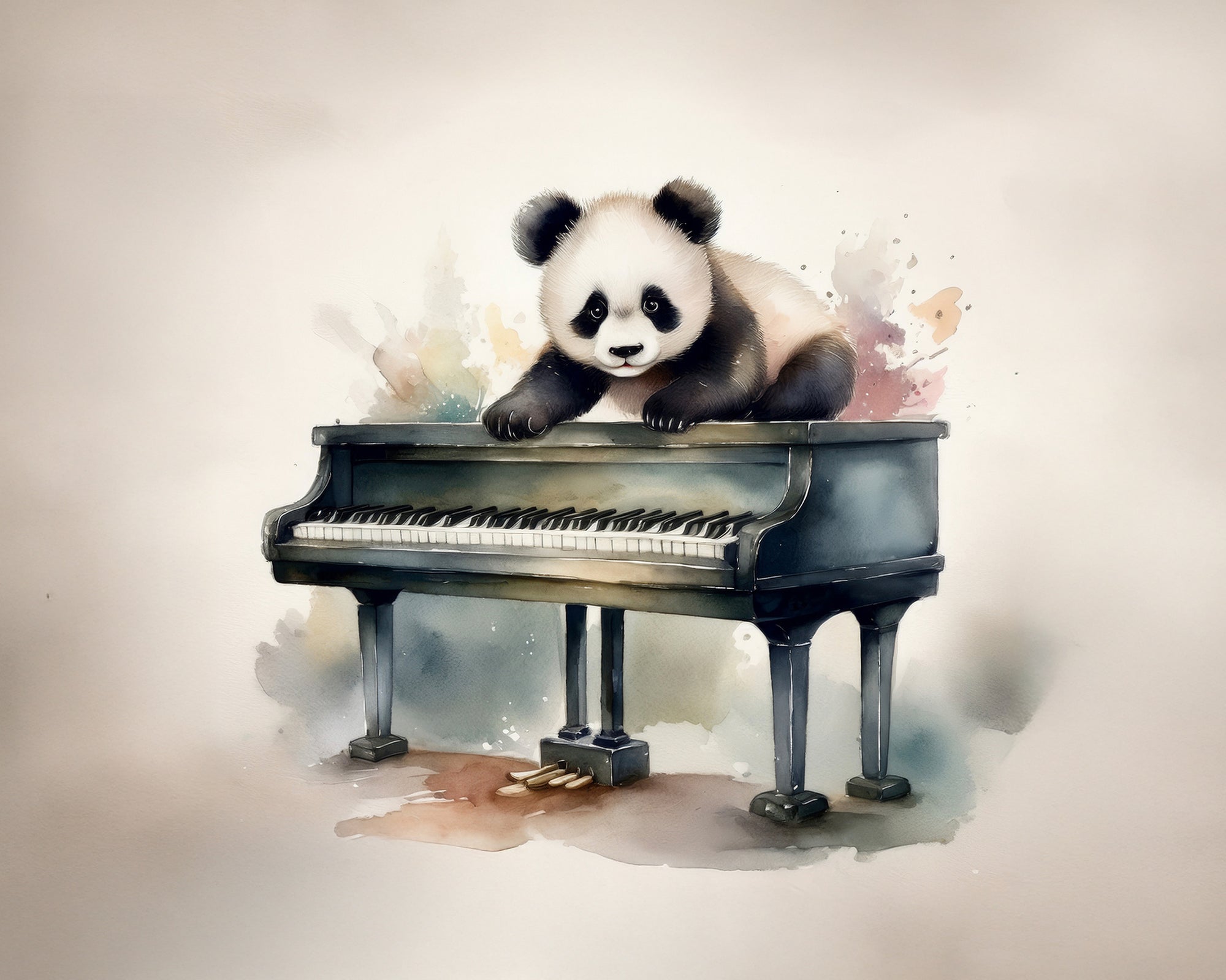 Piano Forte Panda Wall Print
