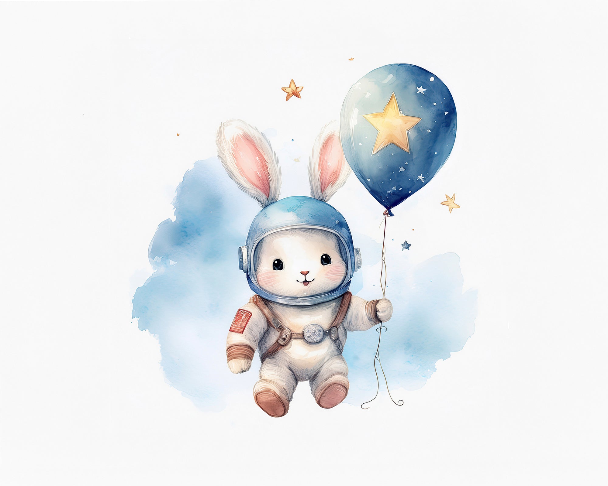 Astronaut Bunny Wall Print