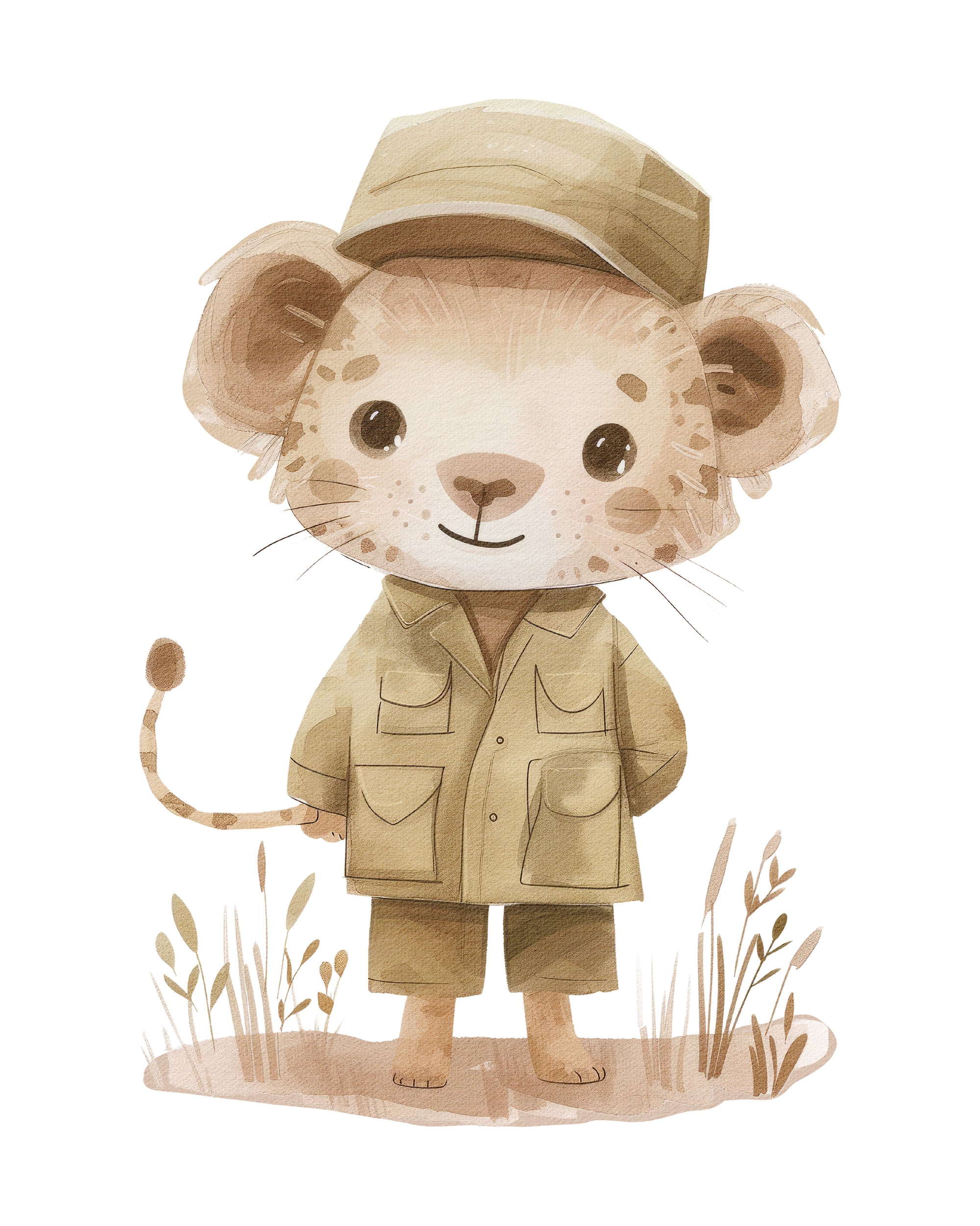 Safari Scout Lion Wall Print