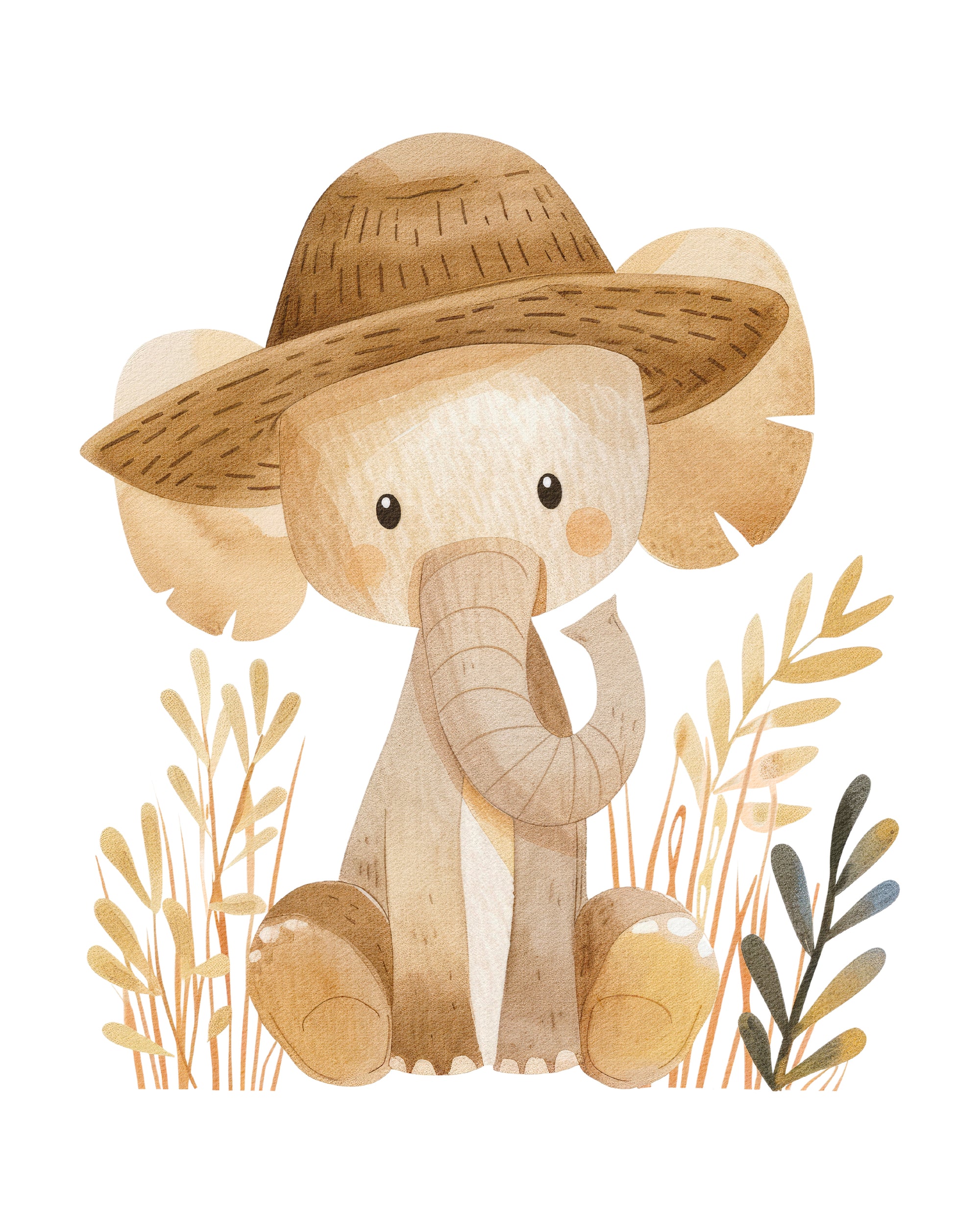 Safari Scout Elephant Wall Print