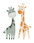 Safari Giraffe Buddies Wall Print