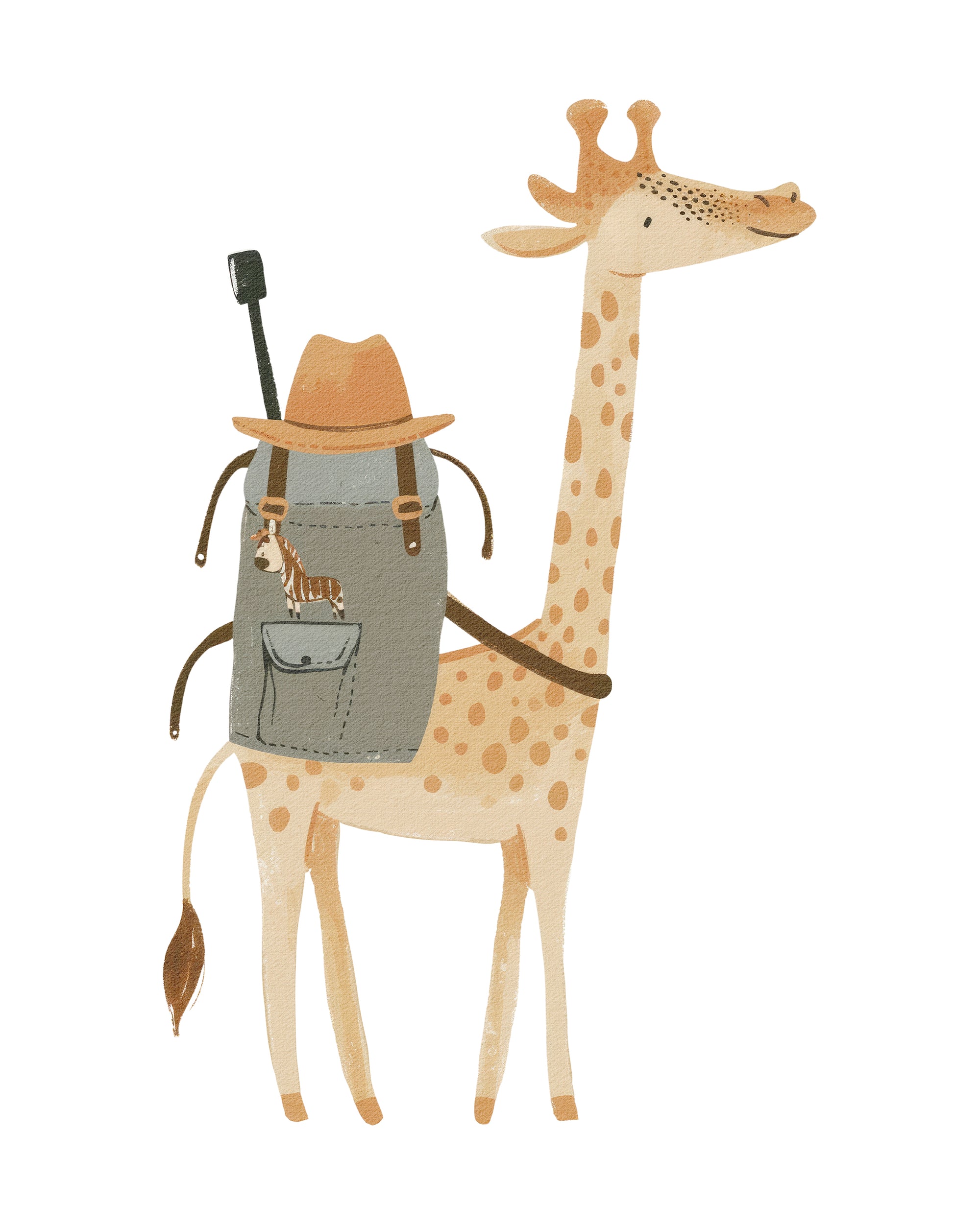 Safari Scout Giraffe Wall Print