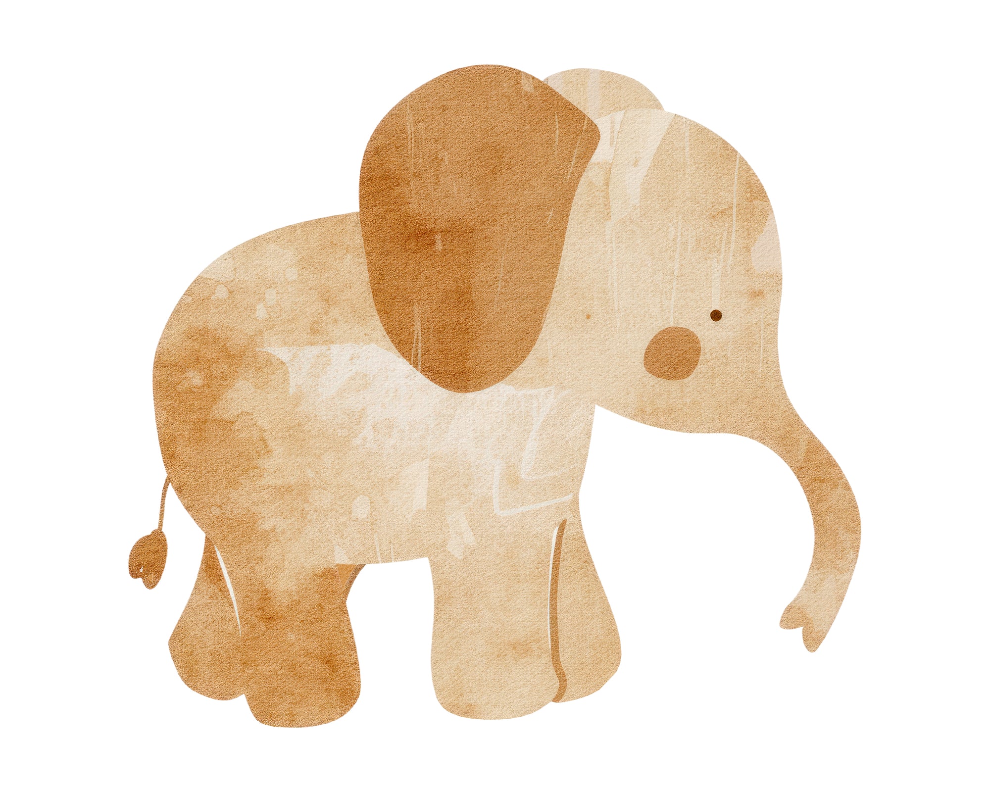 Safari Baby Elephant Wall Print