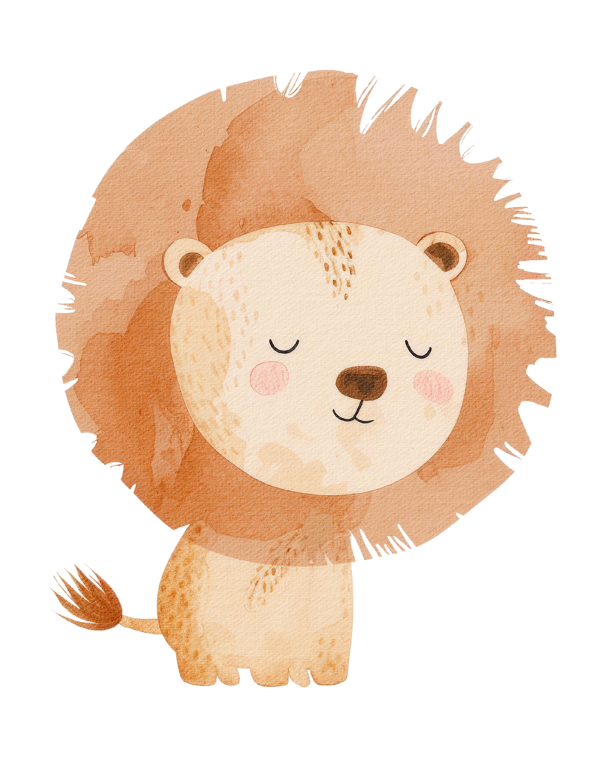 Safari Sleepy Lion Wall Print