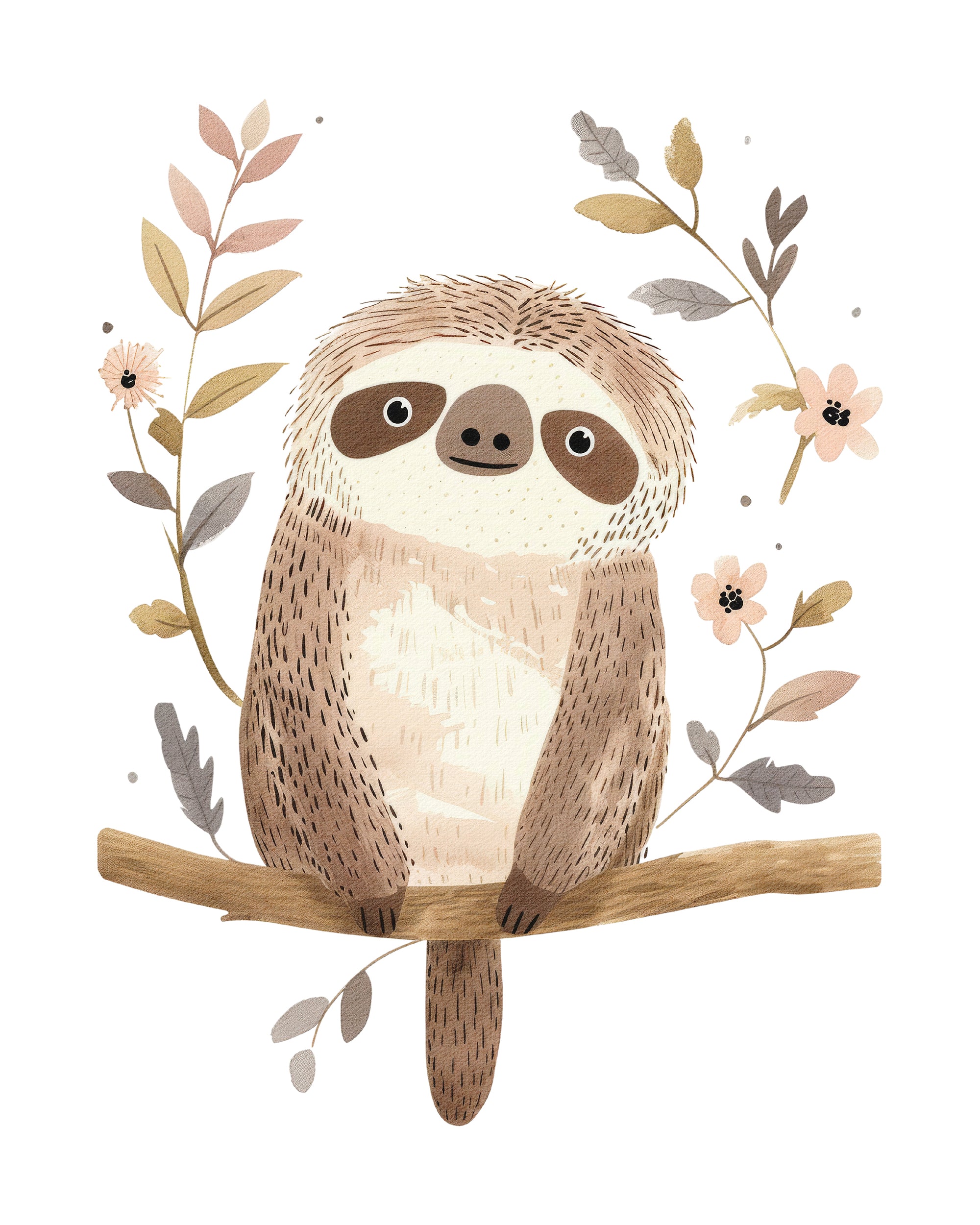 Safari Sloth Wall Print